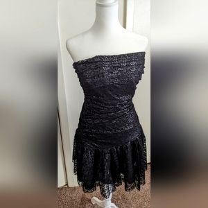 Black laced tube dress